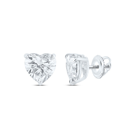14K Yellow Or White Gold 2 Cttw Lab Grown Diamond Fashion Heart Earring
