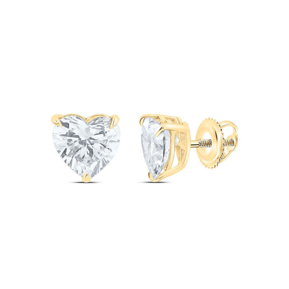14K Yellow Or White Gold 2 Cttw Lab Grown Diamond Fashion Heart Earring
