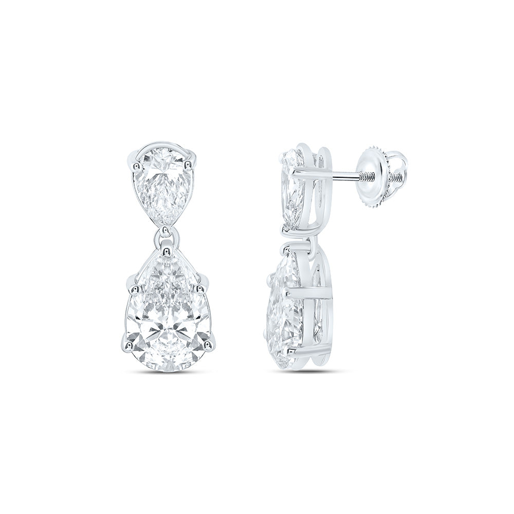 14K Yellow Or White Gold 4 Cttw Lab Grown Diamond Fashion Pear Dangling Earring