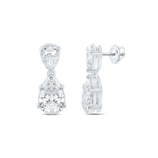 14K Yellow Or White Gold 4 Cttw Lab Grown Diamond Fashion Pear Dangling Earring