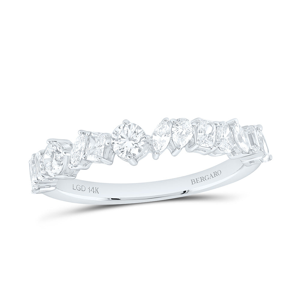 14K Yellow Or White Gold 3/4 Cttw Lab Grown Diamond Fashion Band