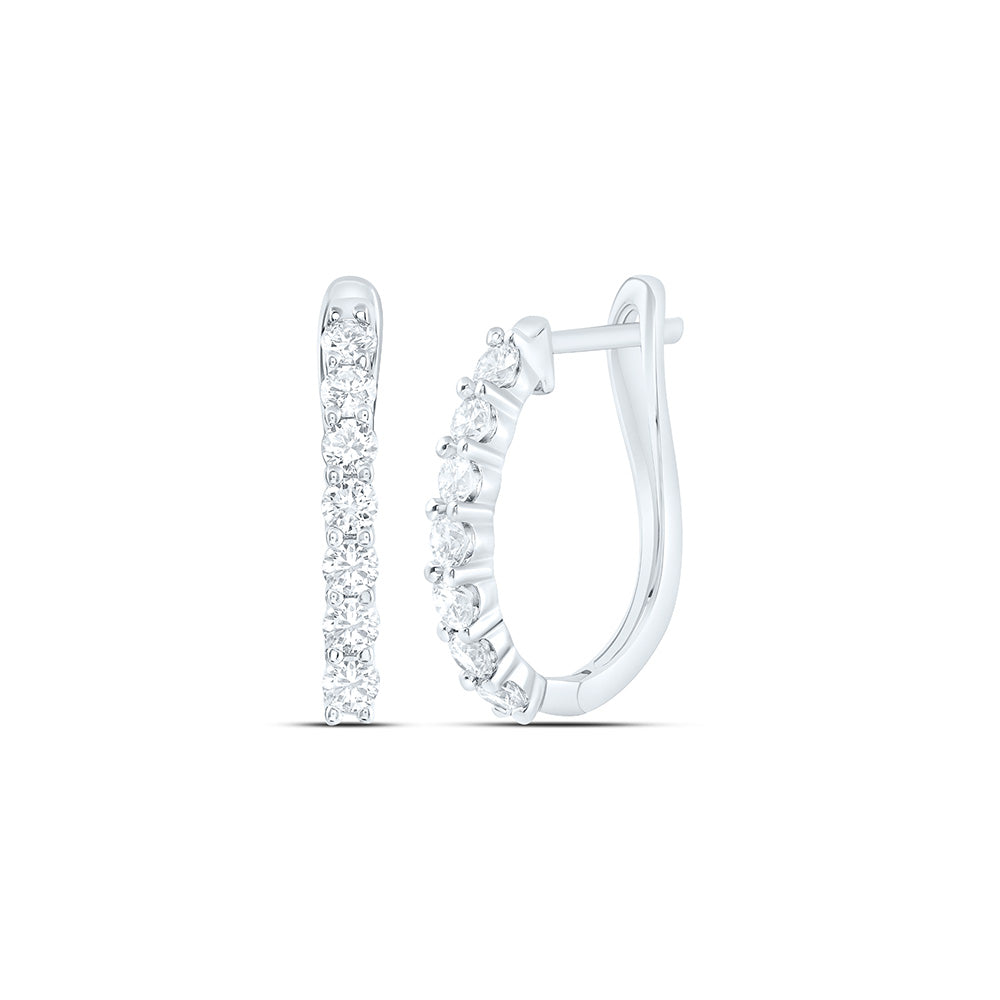 14K Yellow Or White Gold 1 1/2 Cttw Lab Grown Diamond Fashion Hoop Earring