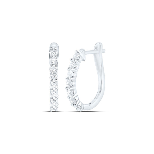 14K Yellow Or White Gold 1 1/2 Cttw Lab Grown Diamond Fashion Hoop Earring