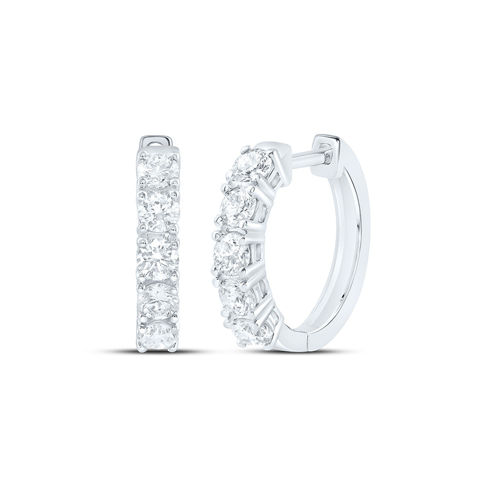 14K Yellow Or White Gold 1 5/8 Cttw Lab Grown Diamond Fashion Hoop Earring