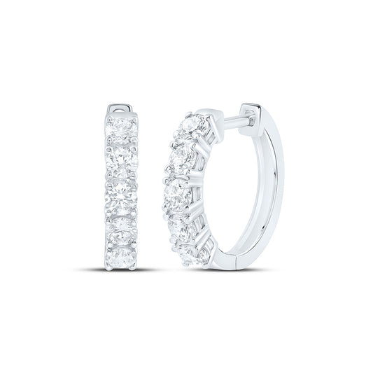 14K Yellow Or White Gold 1 5/8 Cttw Lab Grown Diamond Fashion Hoop Earring
