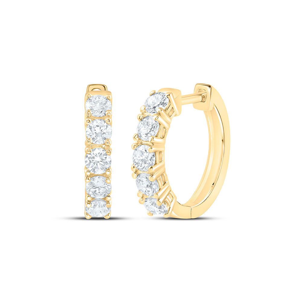 14K Yellow Or White Gold 1 5/8 Cttw Lab Grown Diamond Fashion Hoop Earring