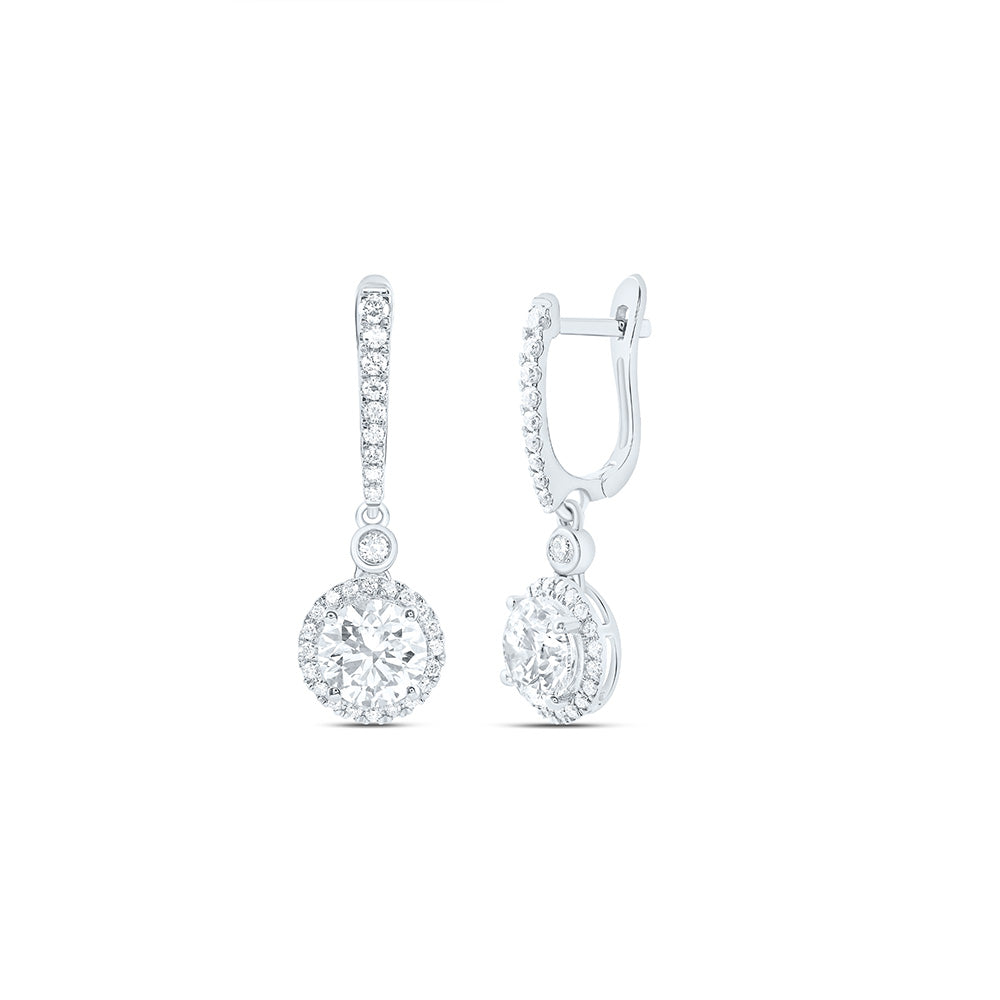 14K Yellow Or White Gold 3 1/2 Cttw Lab Grown Diamond Fashion Round Dangling Earring