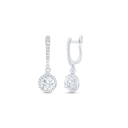 14K Yellow Or White Gold 3 1/2 Cttw Lab Grown Diamond Fashion Round Dangling Earring