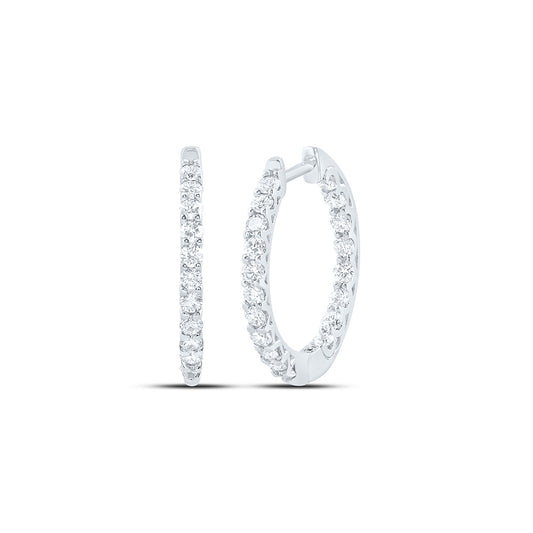 14K Yellow Or White Gold 1 Cttw Lab Grown Diamond Fashion Hoop Earring