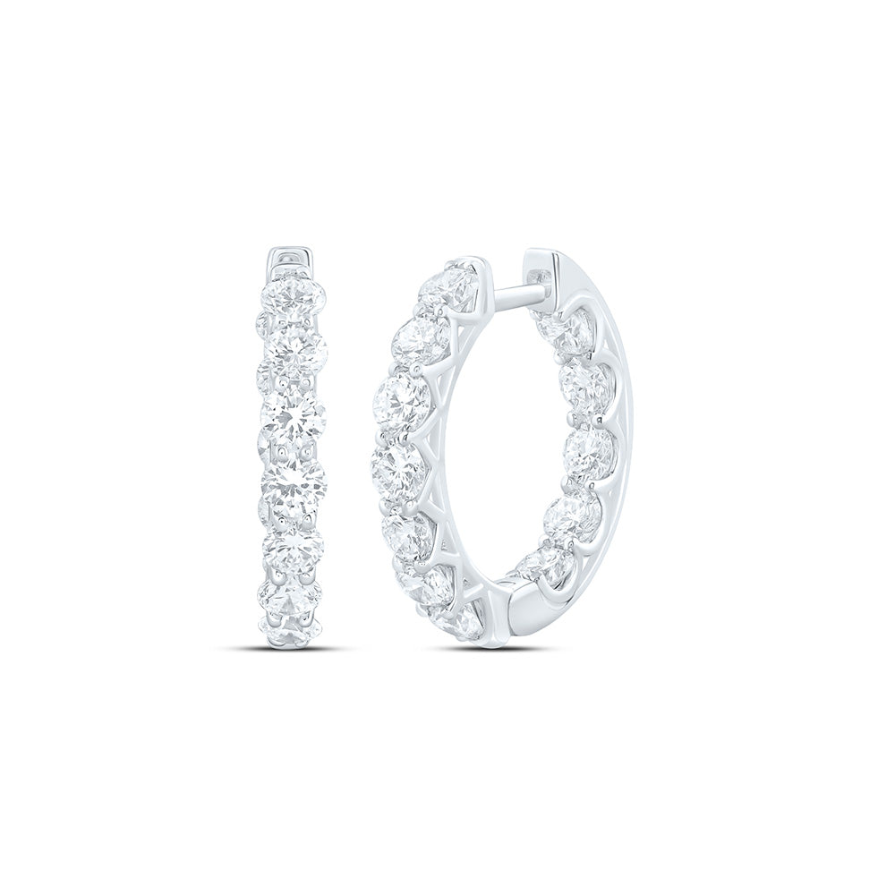 14K Yellow Or White Gold 3 Cttw Lab Grown Diamond Fashion Hoop Earring