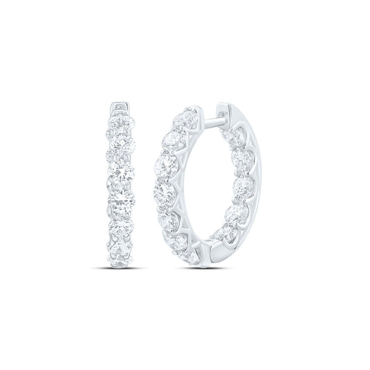 14K Yellow Or White Gold 3 Cttw Lab Grown Diamond Fashion Hoop Earring