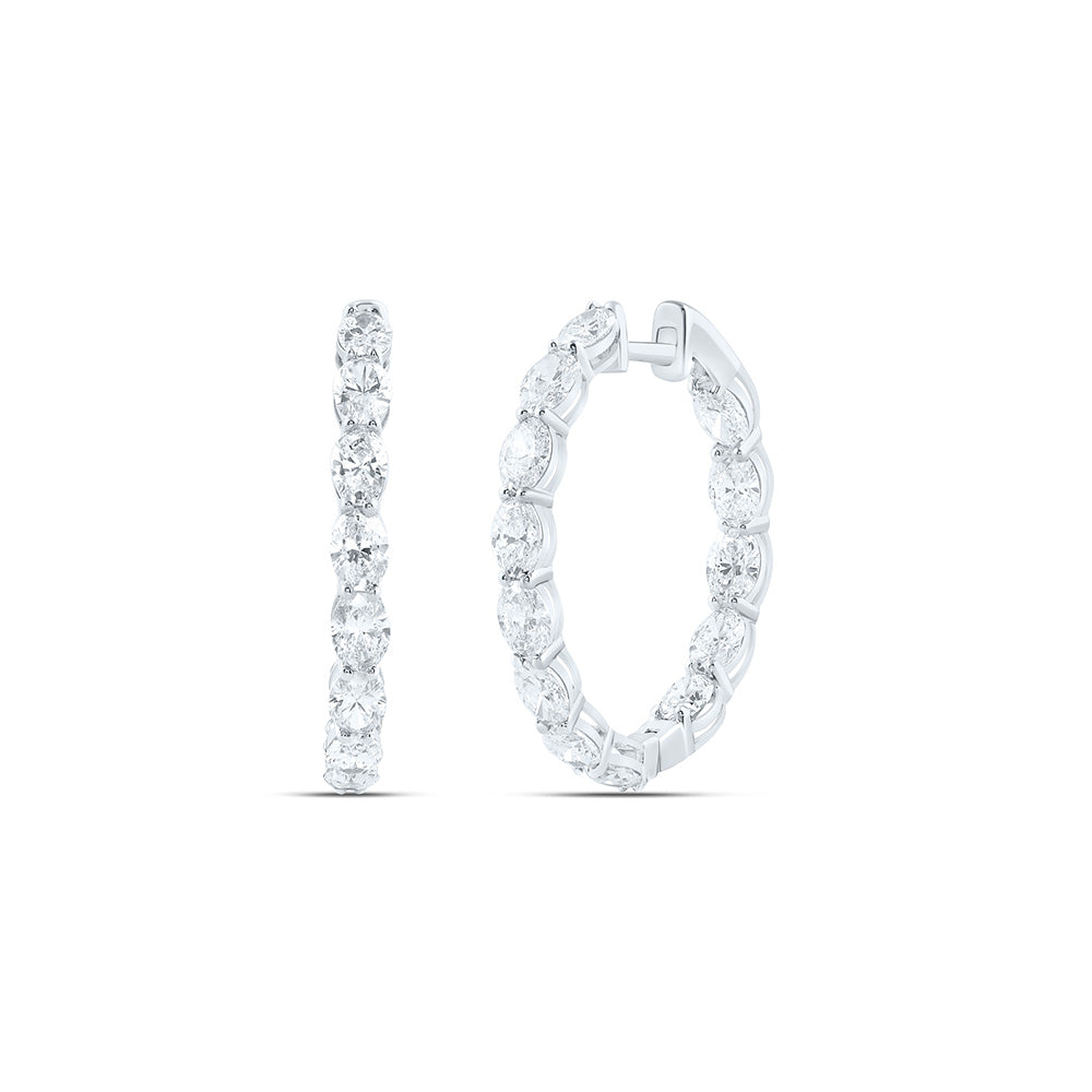 14K Yellow Or White Gold 3 1/3 Cttw Lab Grown Diamond Fashion Hoop Earring