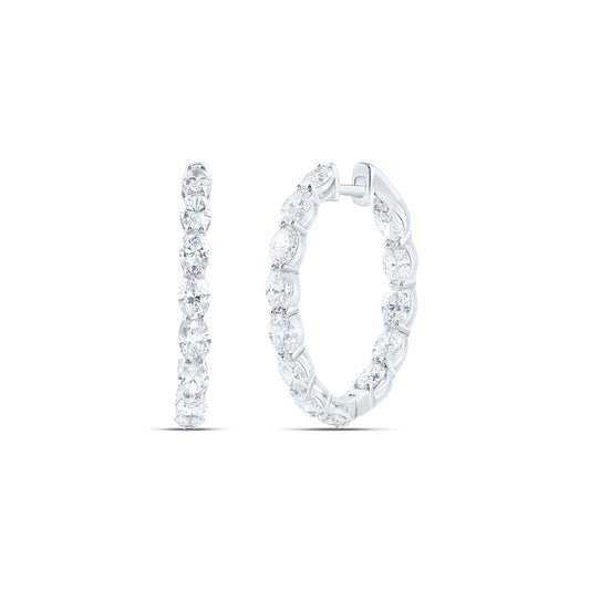 14K Yellow Or White Gold 3 1/3 Cttw Lab Grown Diamond Fashion Hoop Earring