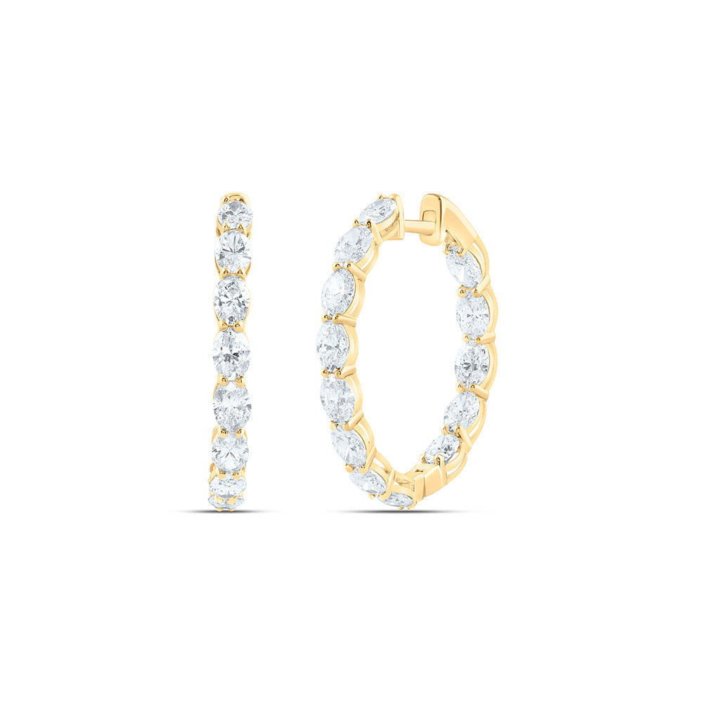 14K Yellow Or White Gold 3 1/3 Cttw Lab Grown Diamond Fashion Hoop Earring