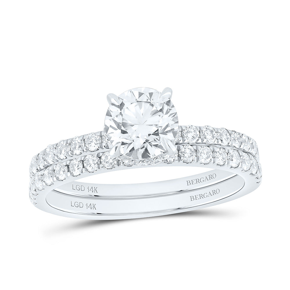 14K Yellow Or White Gold 1 3/4 Cttw Lab Grown Diamond 1 Cttw Center Round Bridal Set