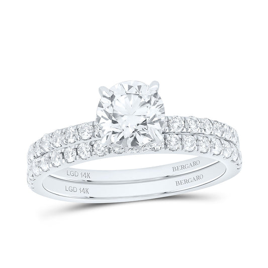 14K Yellow Or White Gold 1 3/4 Cttw Lab Grown Diamond 1 Cttw Center Round Bridal Set