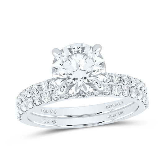 14K Yellow Or White Gold 2 3/4 Cttw Lab Grown Diamond 2 Cttw Center Round Bridal Set