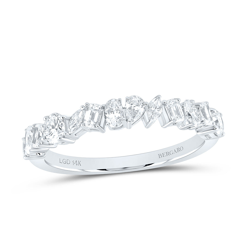 14K Yellow Or White Gold 3/4 Cttw Lab Grown Diamond Fashion Band