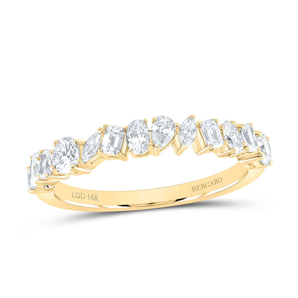 14K Yellow Or White Gold 3/4 Cttw Lab Grown Diamond Fashion Band