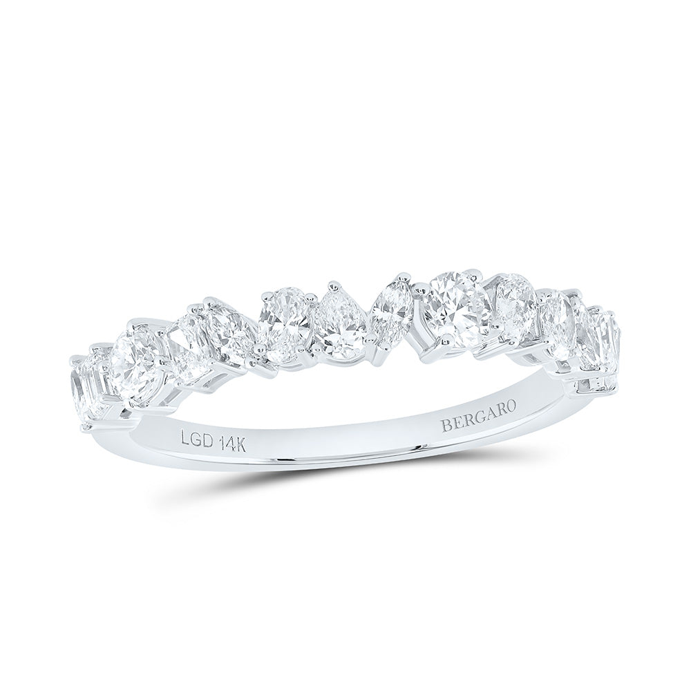 14K Yellow Or White Gold 3/4 Cttw Lab Grown Diamond Fashion Band