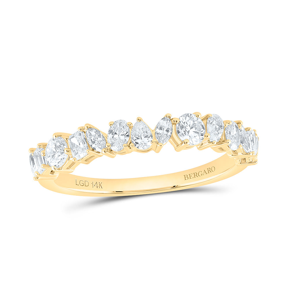 14K Yellow Or White Gold 3/4 Cttw Lab Grown Diamond Fashion Band