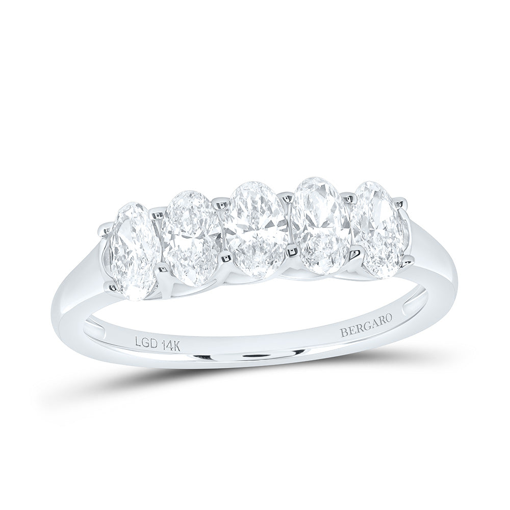 14K Yellow Or White Gold 1 Cttw Lab Grown Diamond Fashion Oval Band
