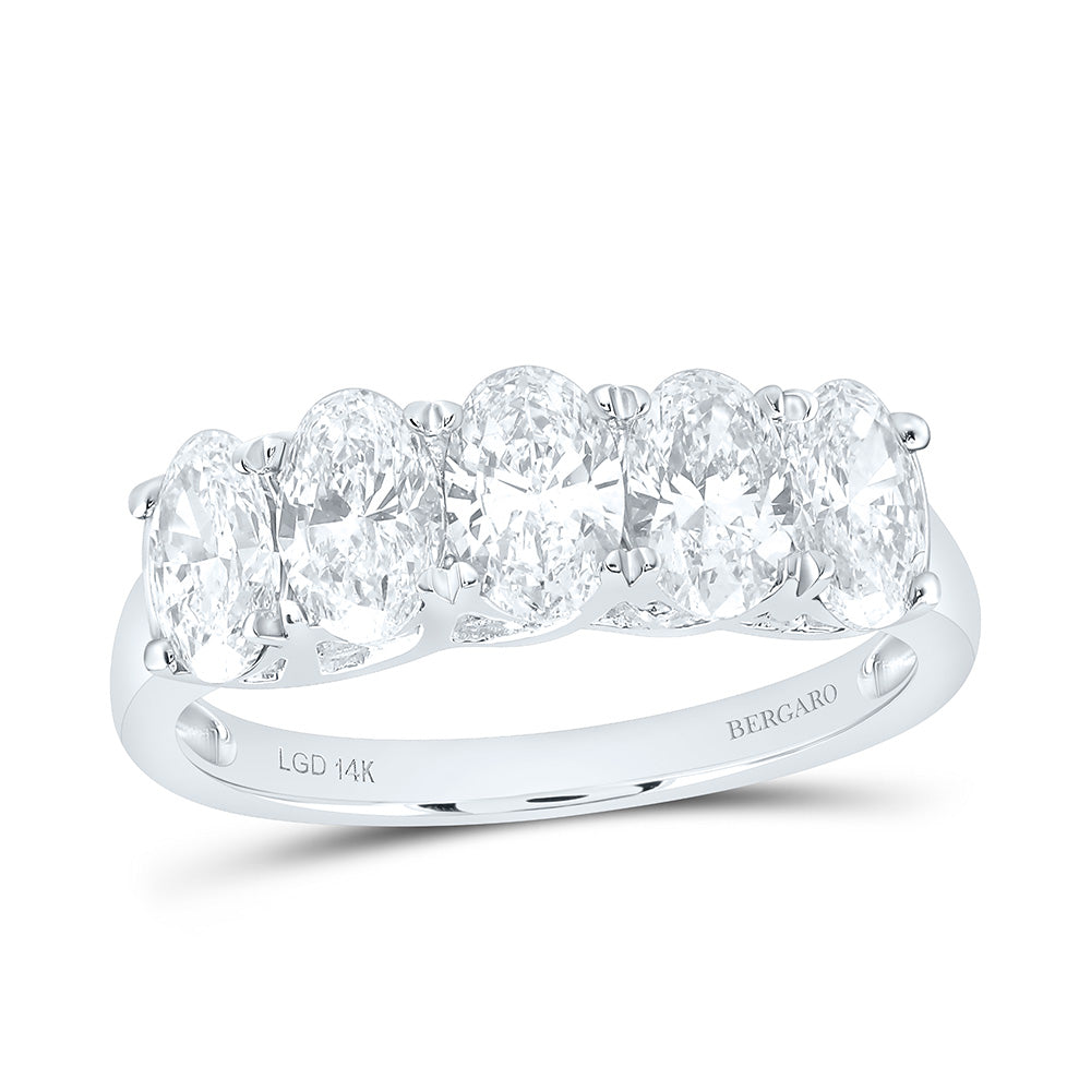 14K Yellow Or White Gold 2 Cttw Lab Grown Diamond Fashion Oval Band