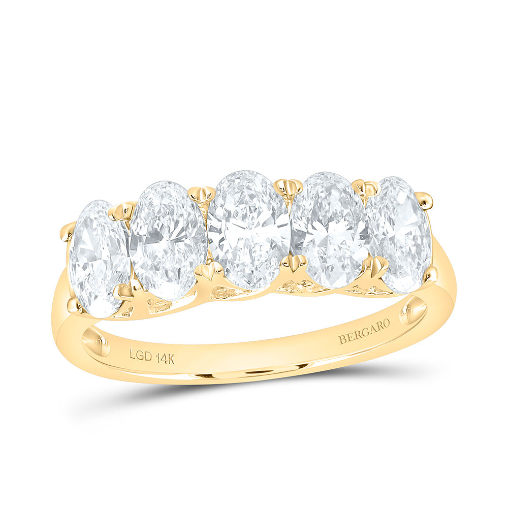 14K Yellow Or White Gold 2 Cttw Lab Grown Diamond Fashion Oval Band