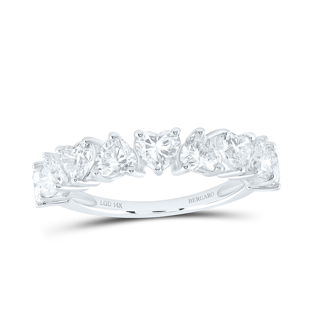 14K Yellow Or White Gold 2 1/5 Cttw Lab Grown Diamond Fashion Heart Band
