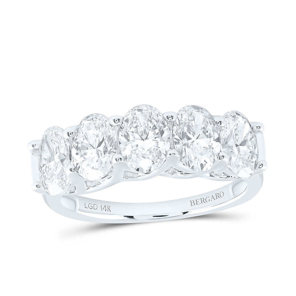14K Yellow Or White Gold 3 Cttw Lab Grown Diamond Fashion Oval Band