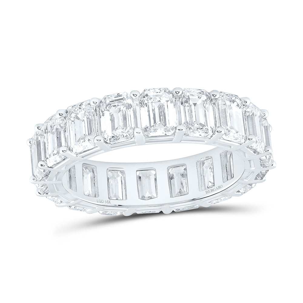 14K Yellow Or White Gold 6 1/3 Cttw Lab Grown Diamond Fashion Emerald Band