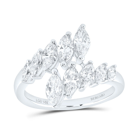 14K Yellow Or White Gold 1 1/2 Cttw Lab Grown Diamond Fashion Marquise Ring