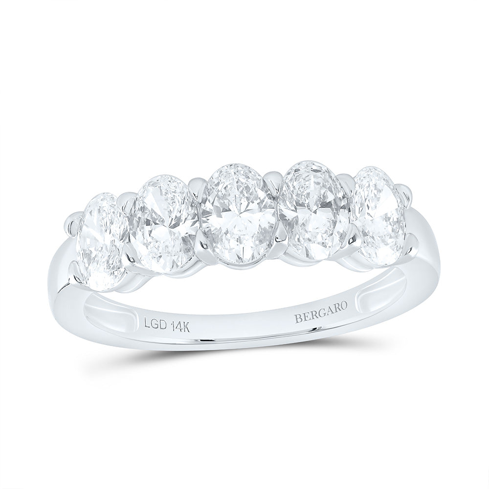 14K Yellow Or White Gold 1 1/2 Cttw Lab Grown Diamond Fashion Oval Band