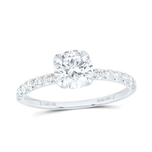 14K Yellow Or White Gold 1 1/3 Cttw Lab Grown Diamond 1 Cttw Center Round Engagement Ring