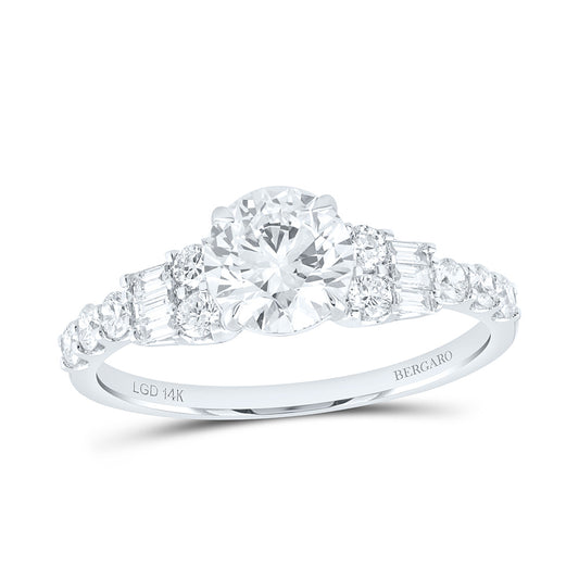 14K Yellow Or White Gold 1 1/2 Cttw Lab Grown Diamond 1 Cttw Center Round Engagement Ring