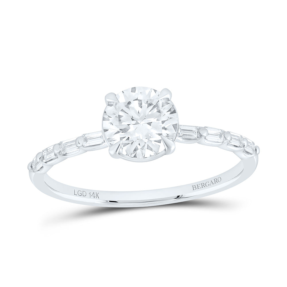 14K Yellow Or White Gold 1 Cttw Lab Grown Diamond 1 Cttw Center Round Engagement Ring