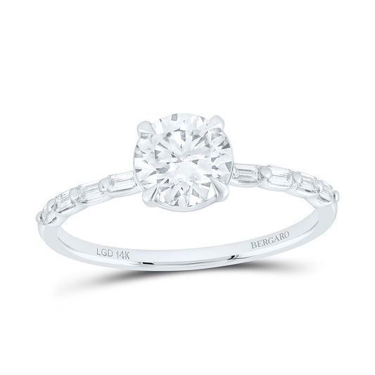 14K Yellow Or White Gold 1 Cttw Lab Grown Diamond 1 Cttw Center Round Engagement Ring