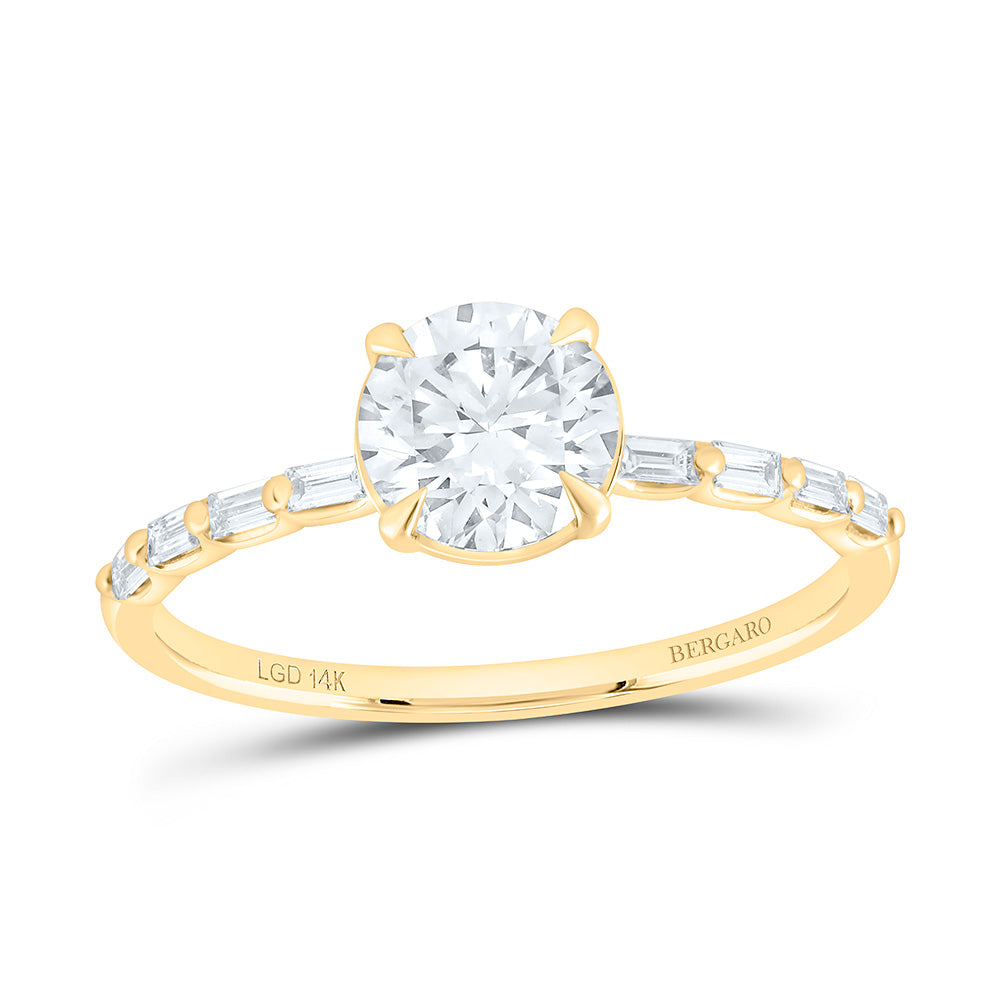 14K Yellow Or White Gold 1 Cttw Lab Grown Diamond 1 Cttw Center Round Engagement Ring