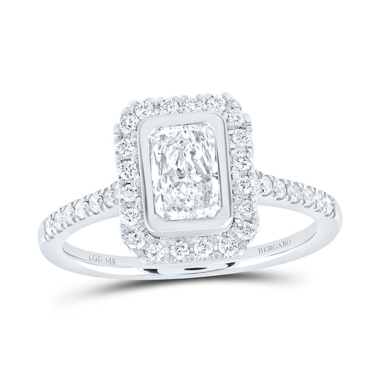 14K Yellow Or White Gold 1 1/3 Cttw Lab Grown Diamond 7/8 Cttw Center Radiant Engagement Ring