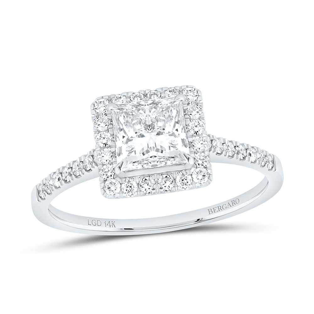 14K Yellow Or White Gold 1 1/3 Cttw Lab Grown Diamond 1 Cttw Center Princess Engagement Ring