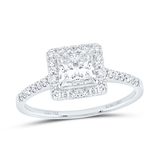 14K Yellow Or White Gold 1 1/3 Cttw Lab Grown Diamond 1 Cttw Center Princess Engagement Ring