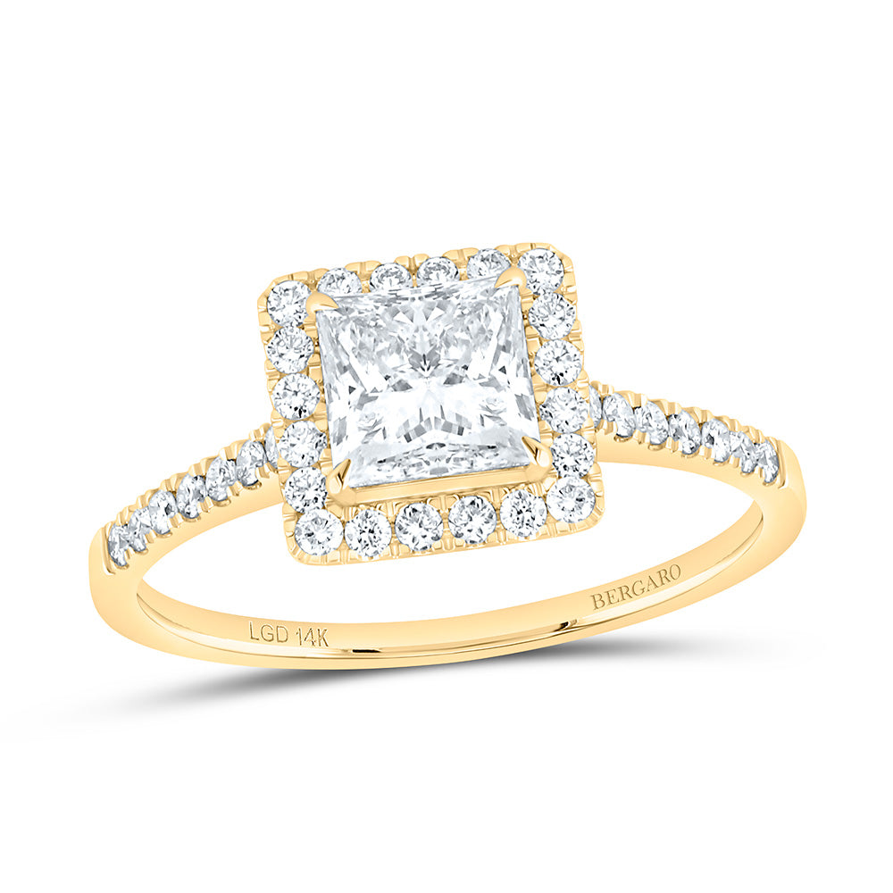 14K Yellow Or White Gold 1 1/3 Cttw Lab Grown Diamond 1 Cttw Center Princess Engagement Ring