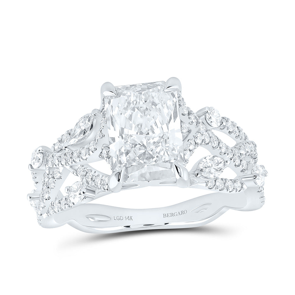 14K Yellow Or White Gold 2 7/8 Cttw Lab Grown Diamond 2 Cttw Center Radiant Engagement Ring