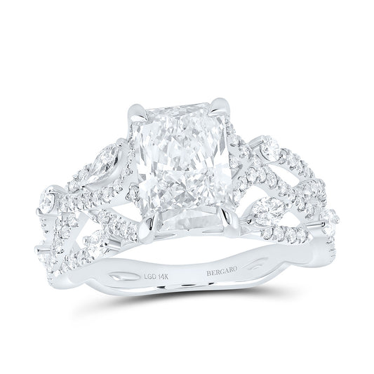 14K Yellow Or White Gold 2 7/8 Cttw Lab Grown Diamond 2 Cttw Center Radiant Engagement Ring