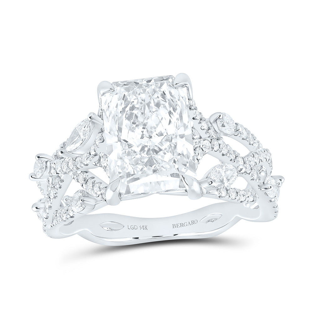14K Yellow Or White Gold 3 7/8 Cttw Lab Grown Diamond 3 Cttw Center Radiant Engagement Ring
