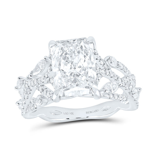 14K Yellow Or White Gold 3 7/8 Cttw Lab Grown Diamond 3 Cttw Center Radiant Engagement Ring