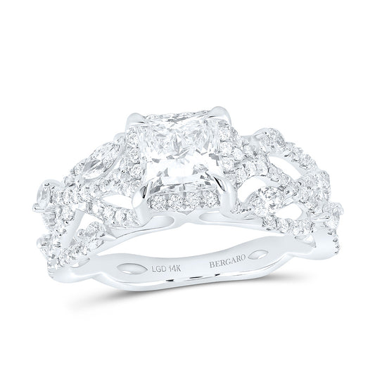 14K Yellow Or White Gold 1 7/8 Cttw Lab Grown Diamond 1 Cttw Center Princess Engagement Ring