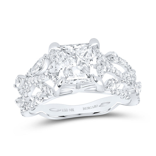 14K Yellow Or White Gold 2 7/8 Cttw Lab Grown Diamond 2 Cttw Center Princess Engagement Ring