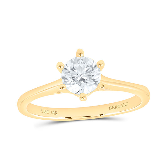 14K Yellow Or White Gold 3/4 Cttw Lab Grown Diamond Round Solitaire Ring