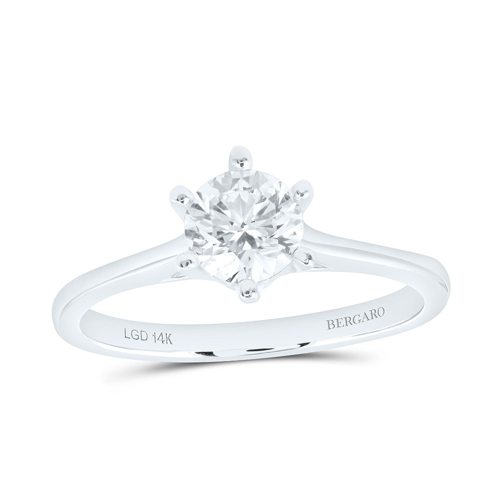 14K Yellow Or White Gold 3/4 Cttw Lab Grown Diamond Round Solitaire Ring